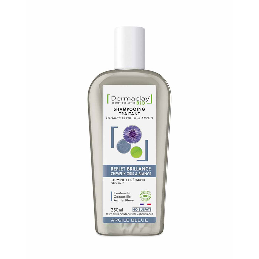 Dermaclay Bio Capilargil Highlight And Shine Shampoo For Blonde White Or Highlighted Hair Reflet Et Brillance Cheveux Gris et Blancs 250ml