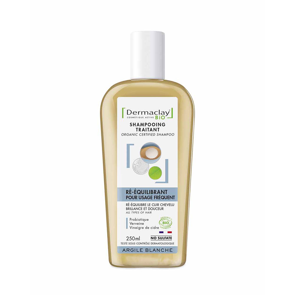 Dermaclay Shampoing BIO Probiotique pour Usage Fréquent White Clay 250ml