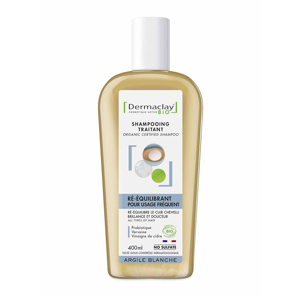Dermaclay Shampoing BIO Probiotique pour Usage Fréquent White Clay 400ml