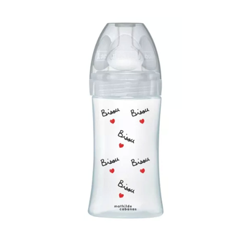 Dodie Sensation+ Baby bottle flat teat flow 2 Anti Colic 0-6 Months 270ml Mathilde Cabanas Collection
