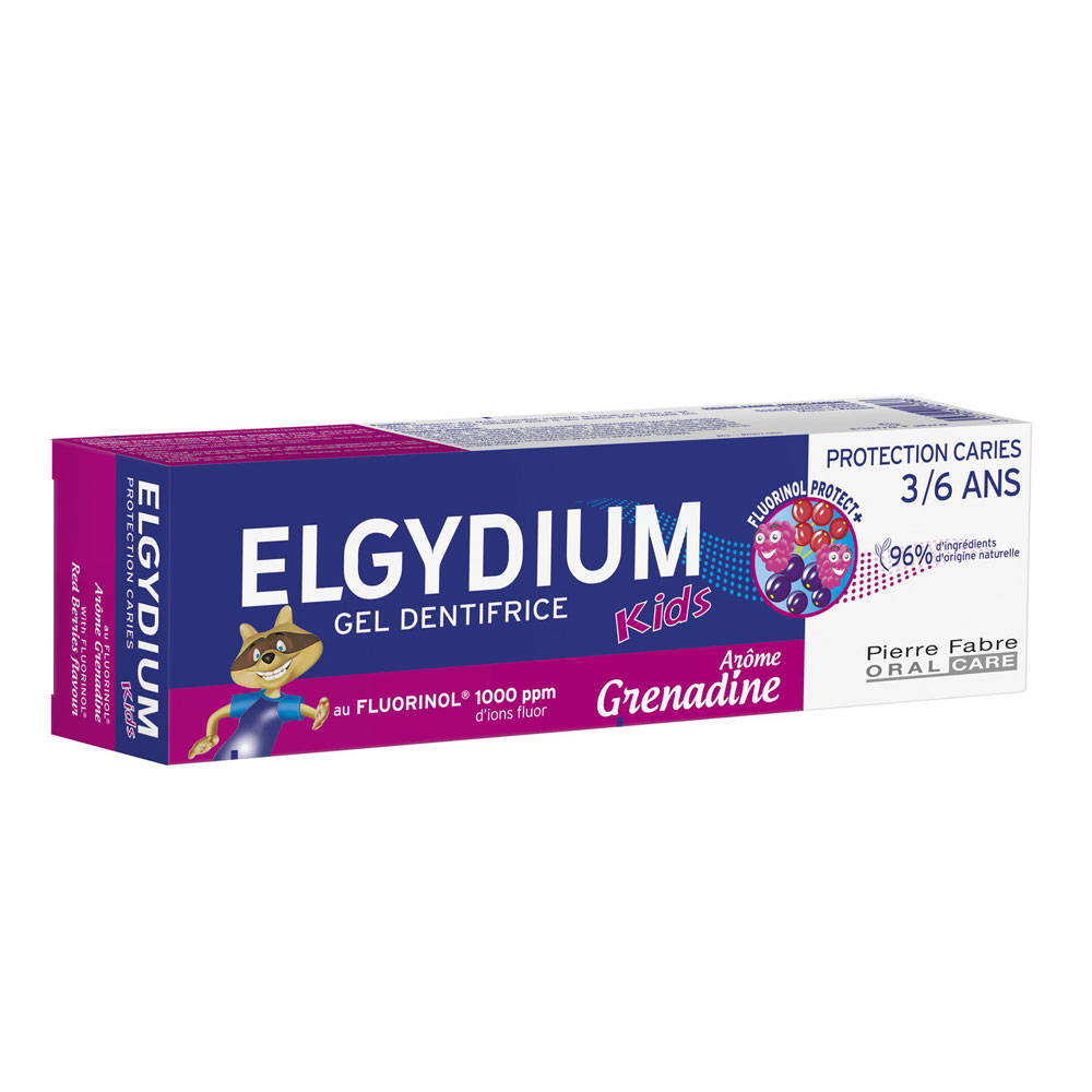 Elgydium Toothpaste Caries Protection Gel 3/6 Years Kids Grenadine flavour 50 ml