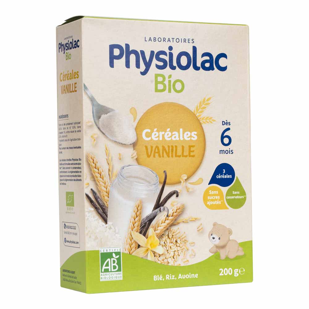 Physiolac Cereals Vanilla Blue Rice Organic Oats 6 Months Old 200g