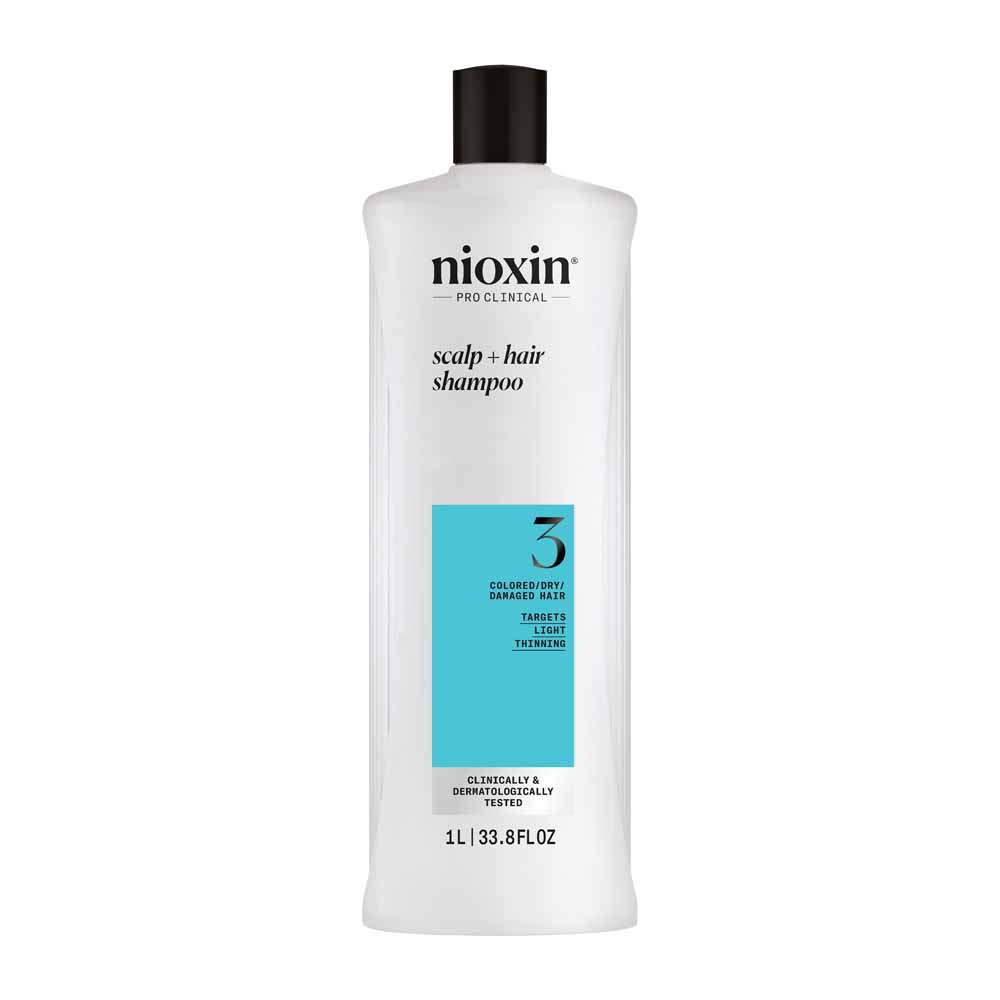 Nioxin System 3 Shampoo for Dyed/Dry/Damaged Hair and Moderate Loss 1L