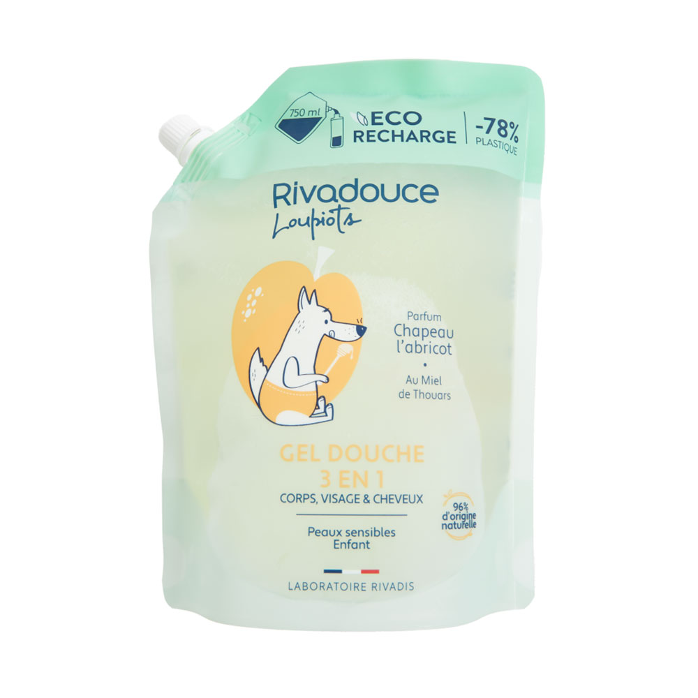 Rivadouce Loupiots Refill 3in1 Shower Gel for Children Body &amp; Hair 750ml