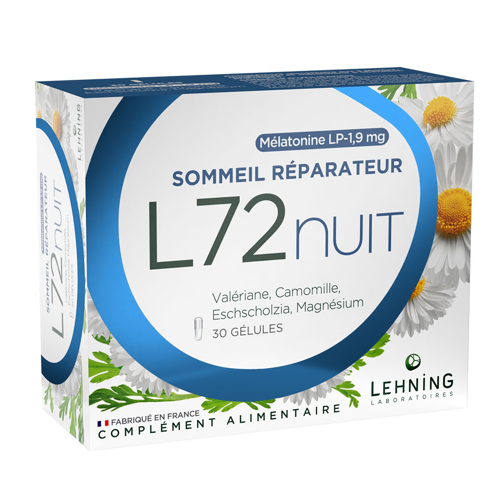 Lehning L72NUIT Melatonin 1.9mg Restful Sleep 30 capsules