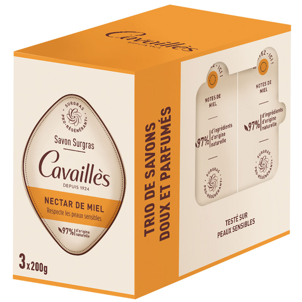Cavaillès Surgras Pro-Regenerating Nectar De Miels Soaps 3x200g