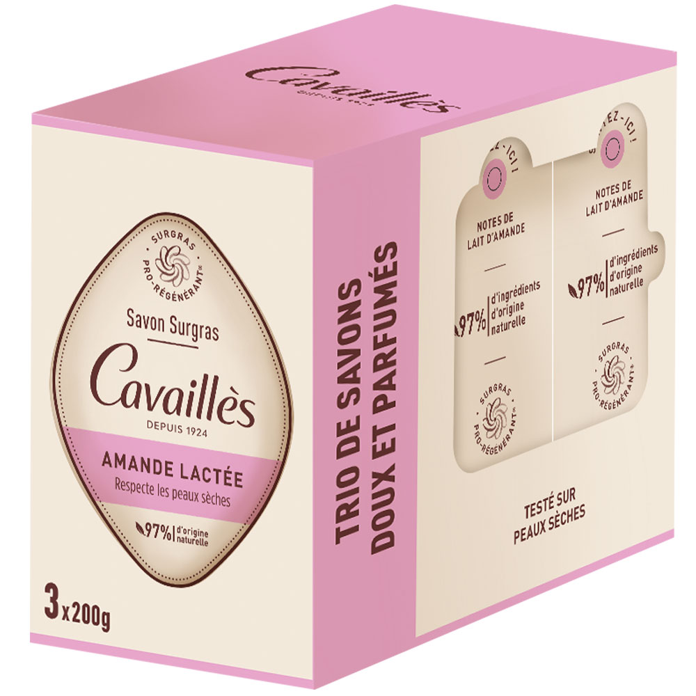 Cavaillès Surgras Pro-Regenerating Almond Soaps 3x200g