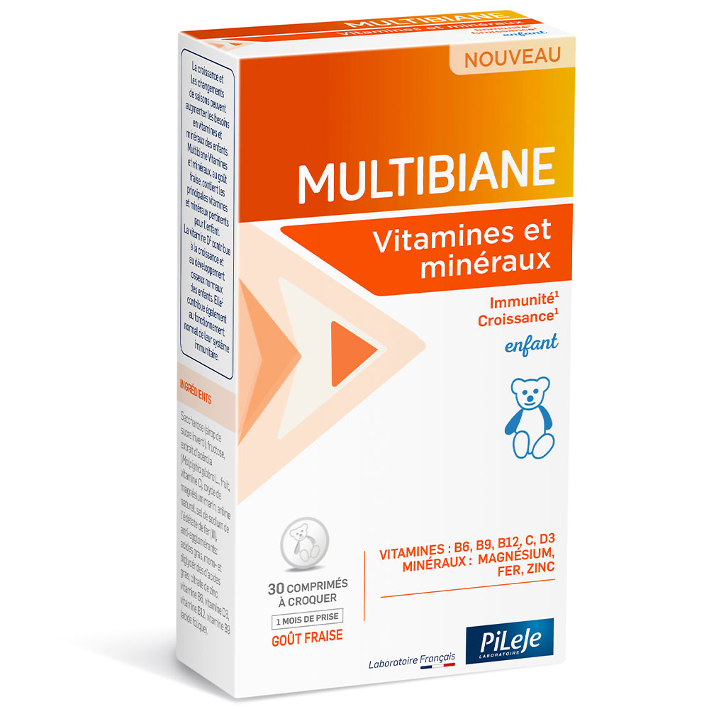 Pileje Multibiane Vitamins and Minerals Children 30 chewable tablets