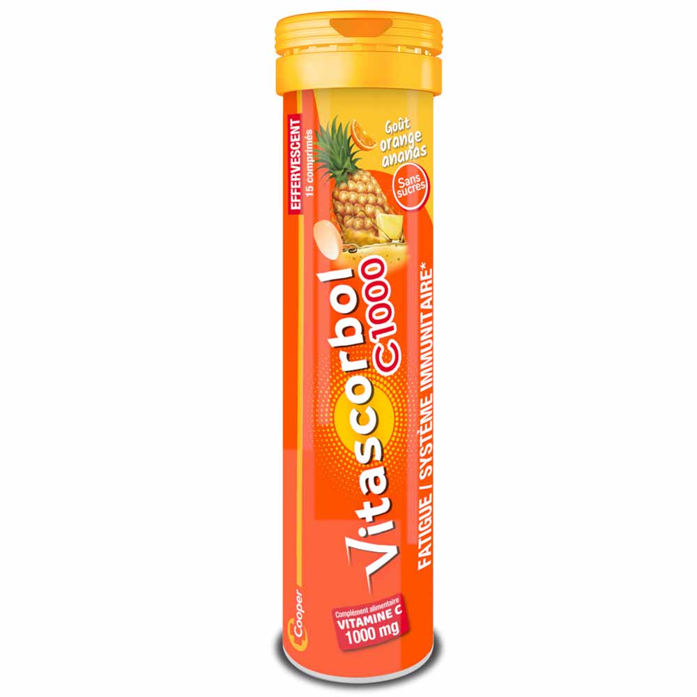 Vitascorbol Vitamin C1000 Orange Pineapple flavour 15 Effervescent Tablets