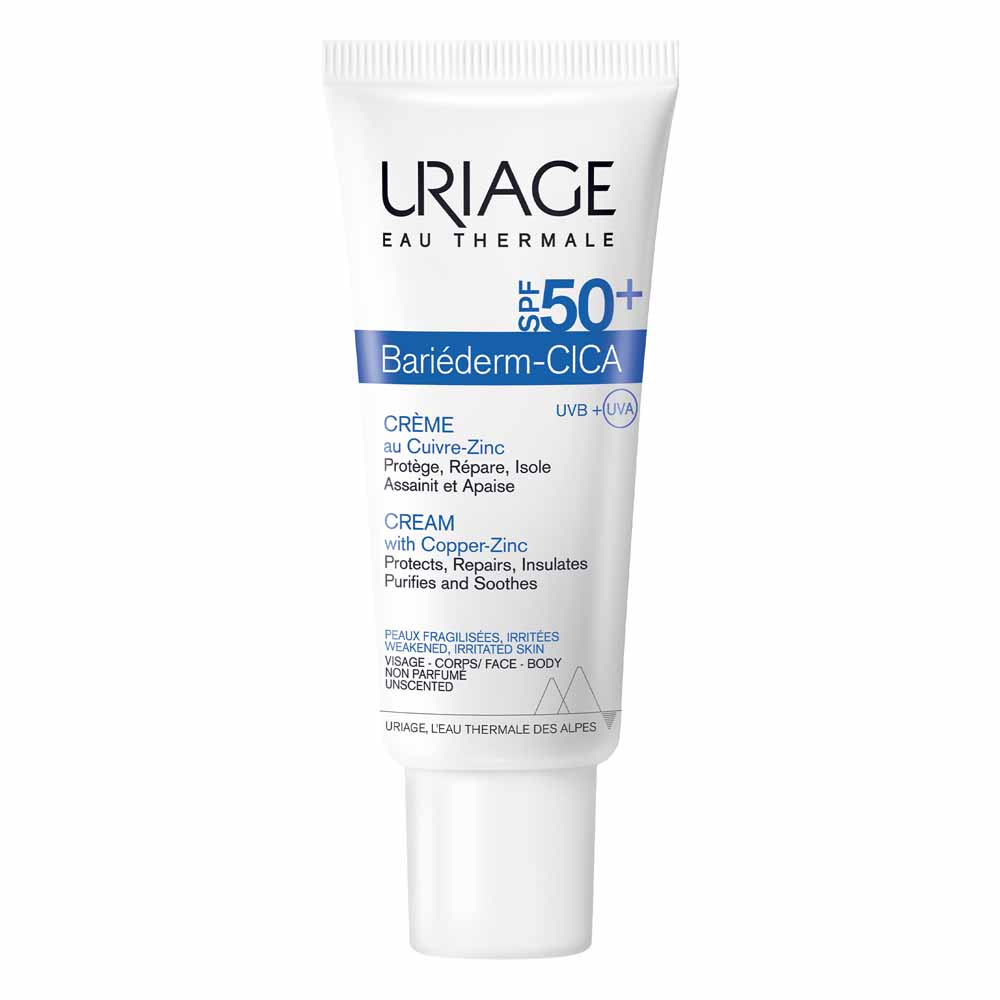 Uriage Bariéderm-Cica Repair cream with copper-zinc SPF50+ 40 ml