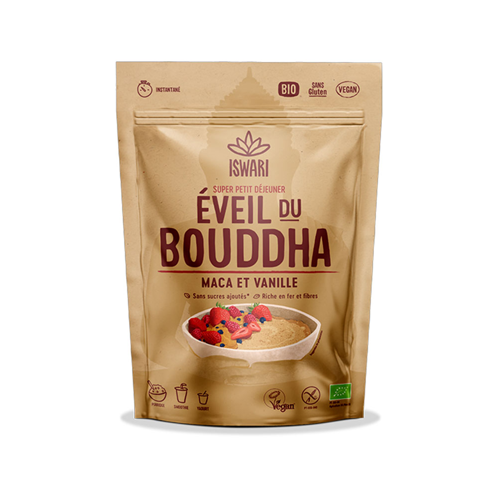 Iswari Eveil du Bouddha Vanilla Maca Organic super breakfast blend 360 g