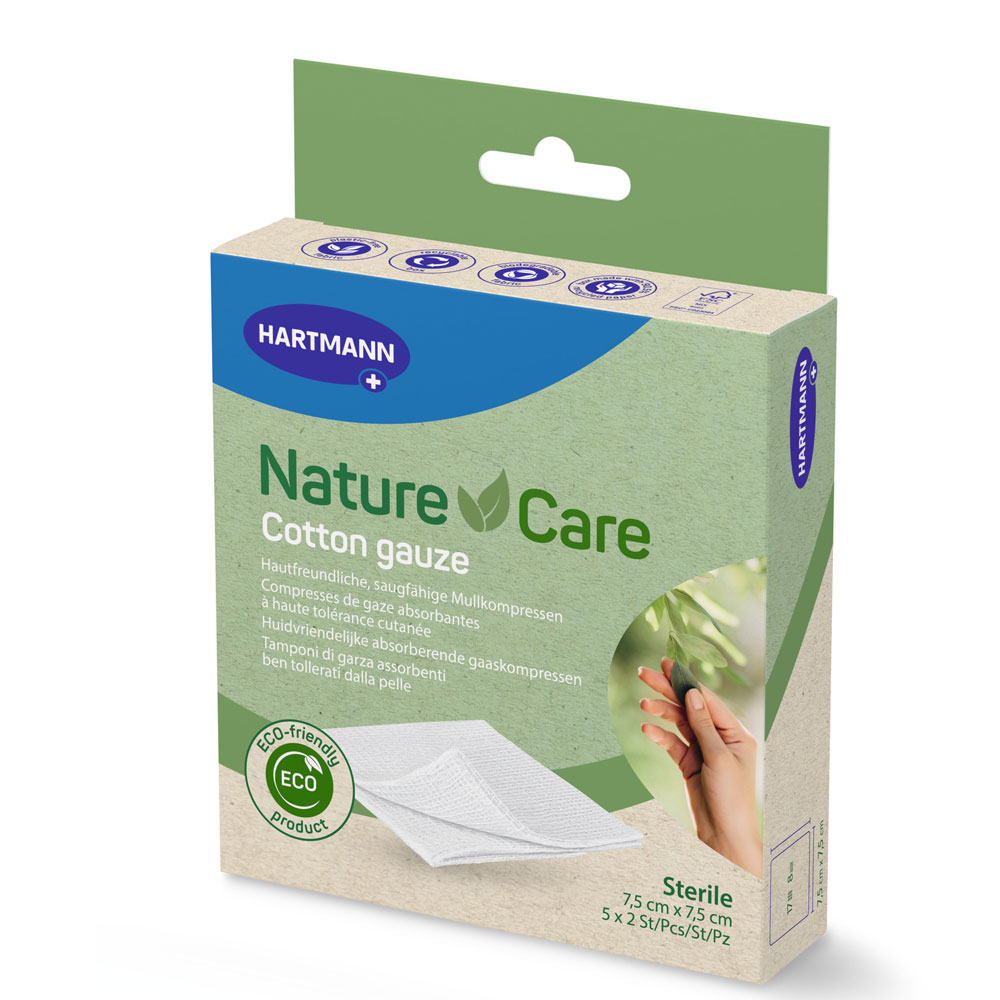 Hartmann Nature care 100% cotton gauze Bandages 7.5cm x 7.5cm