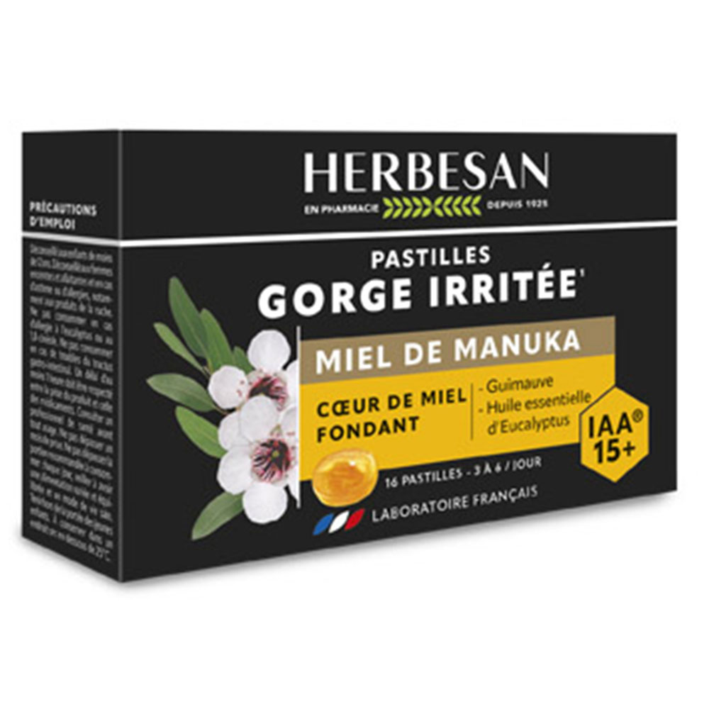 Herbesan Sore Throat Manuka Honey Lozenges 16 lozenges
