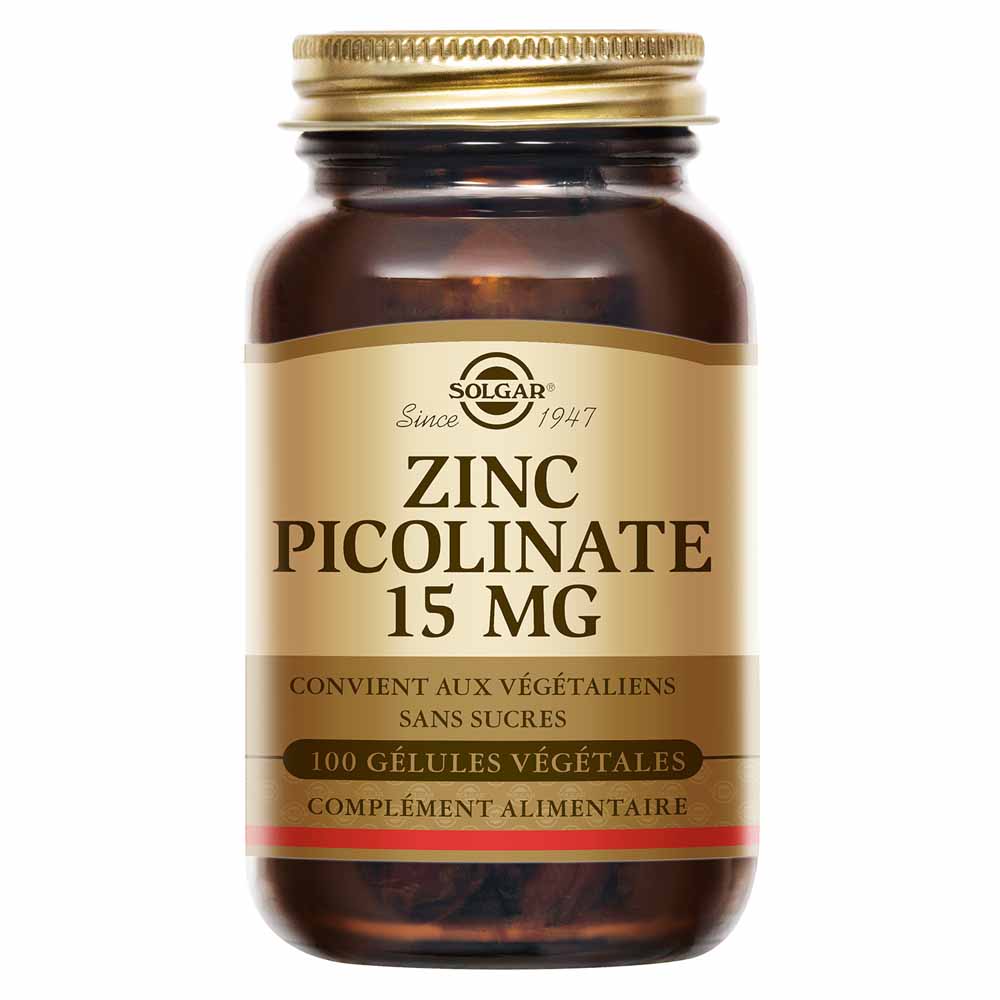 Solgar Zinc picolinate 15 mg supports immune defences 100 capsules