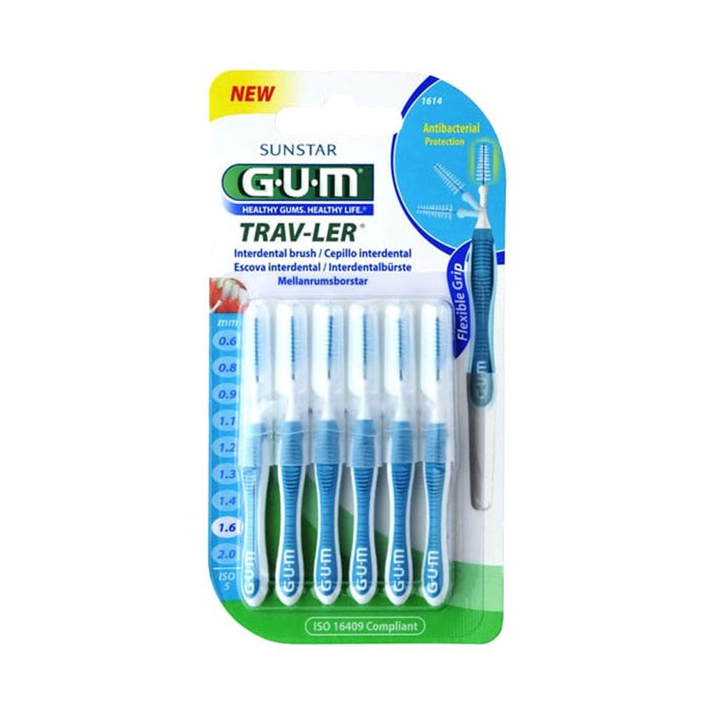 Gum Trav-ler Inter Dental Brushes 1614 Trav-ler 1.6mm X4 x6