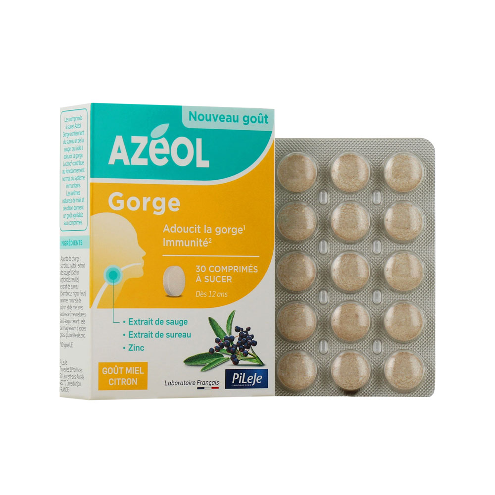 Pileje Azéol Lozenges honey lemon flavour 30 capsules