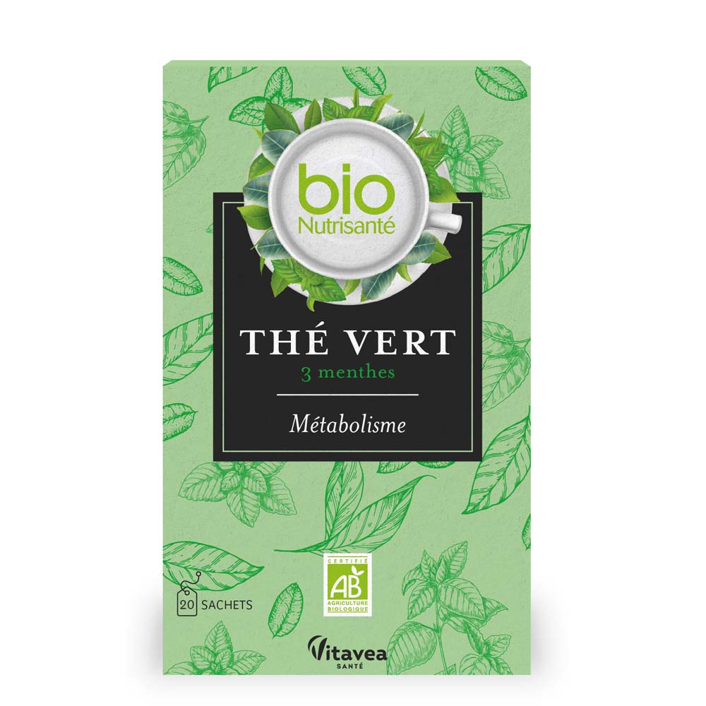 Vitavea Santé BioNutrisanté Green Tea with 3 Mints supports metabolism 20 sachets