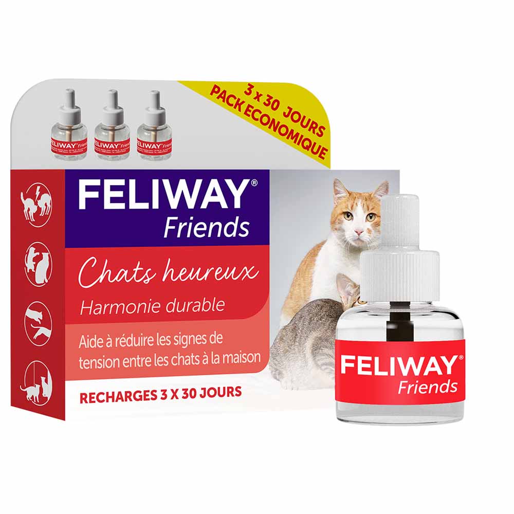Feliway Friends Chats Heureux Harmonie Durable Refills entre Chats 3x48ml