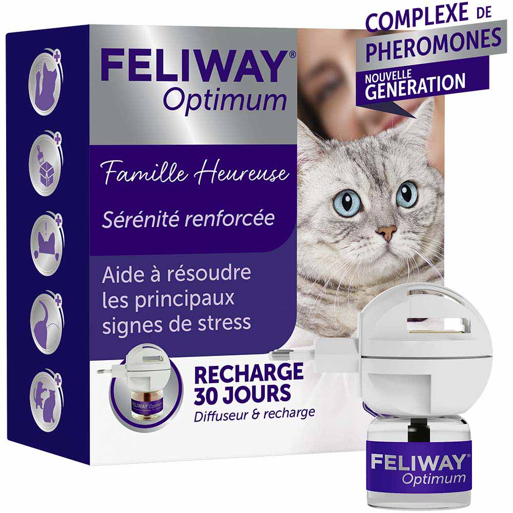 Feliway Optimum Serenity Happy Family Kit Diffuser &amp; Refill + Recharge De 48ml