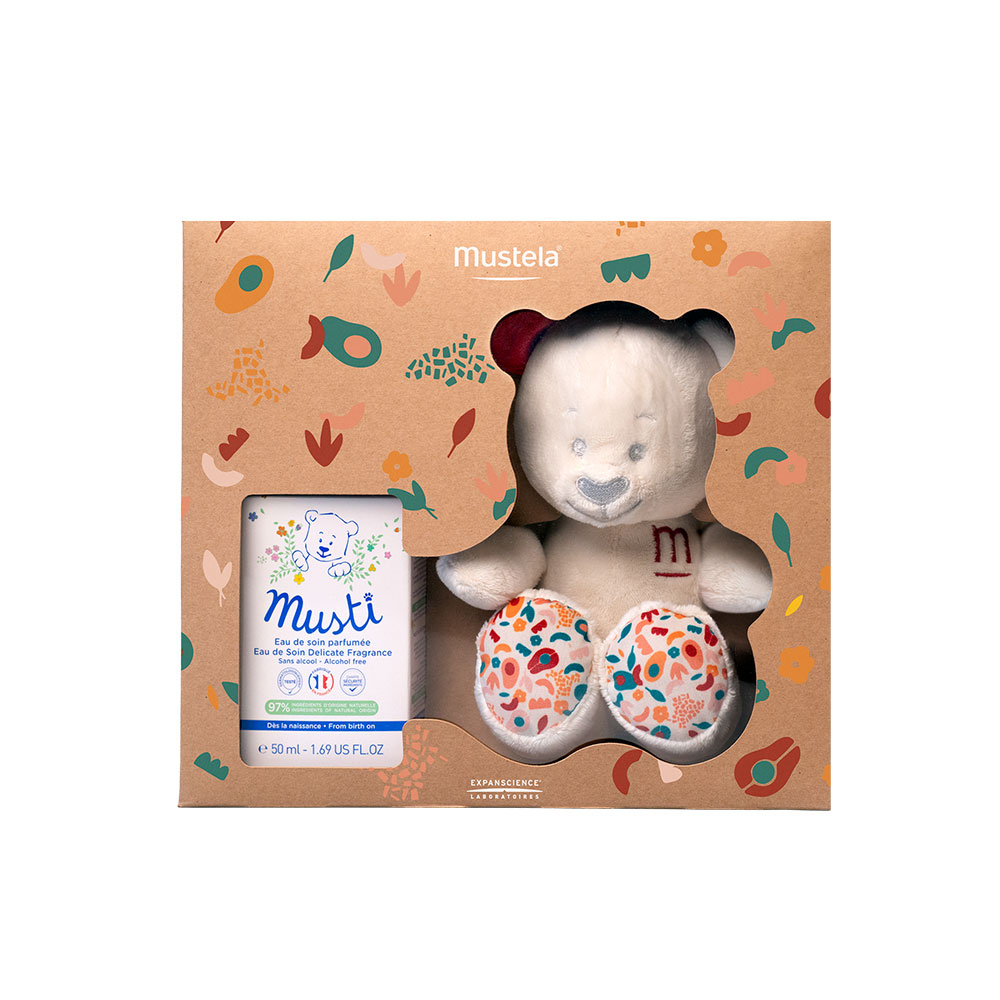 Mustela Musti Giftbox scented water and teddy bear