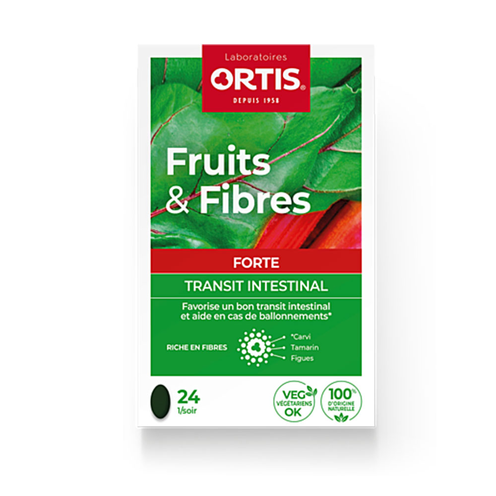 Ortis Fruit &amp; Fibre Forte Intestinal Transit 24 tablets