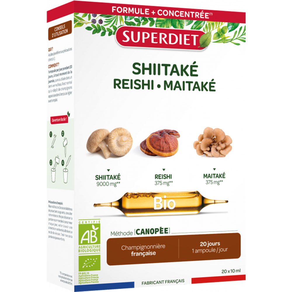 Superdiet Organic Shiitake 20 ampoules