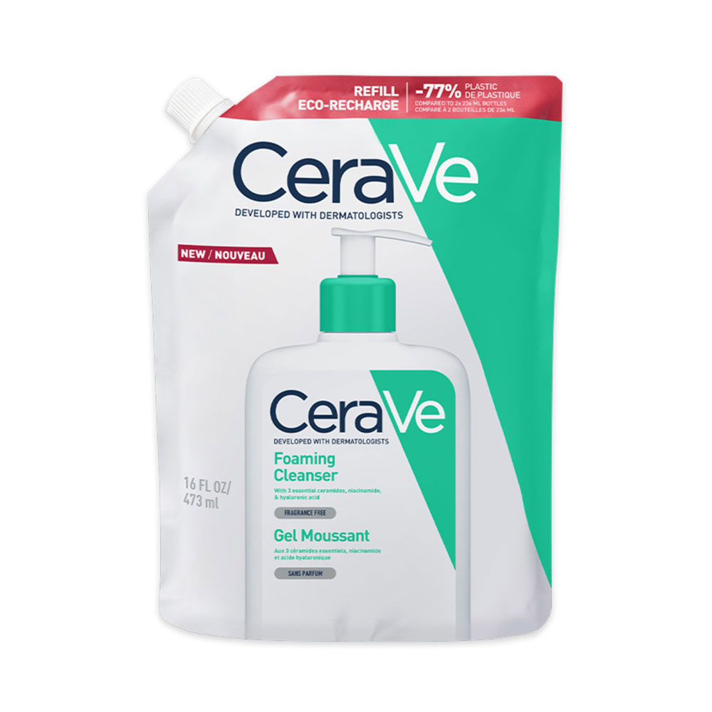 Cerave Face Cleanser Recharge foaming facial and neck cleanser for normal to oily skin 473 ml