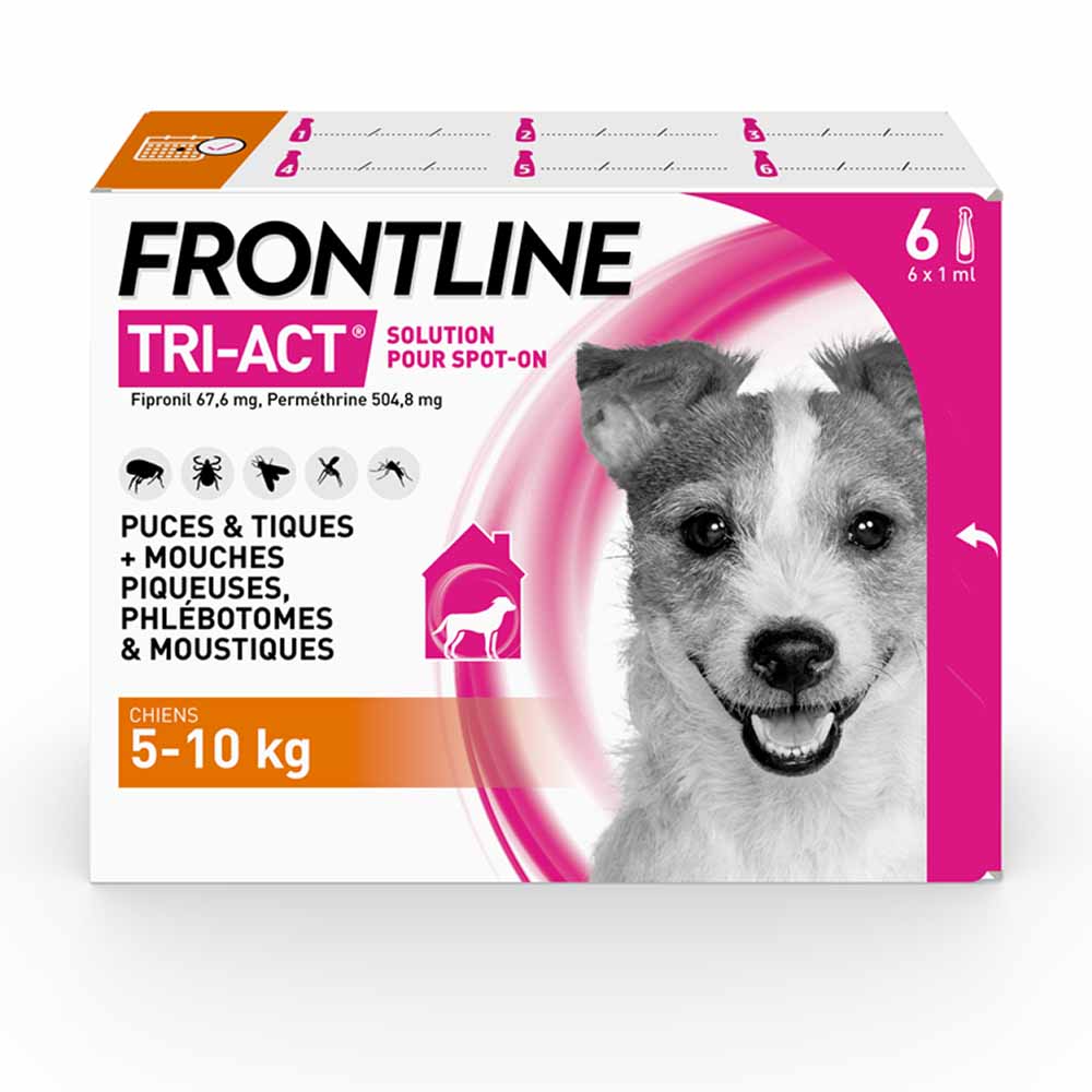 Frontline Tri-act Dogs 5 To Pipettes X6 6 Pipettes de 1ml