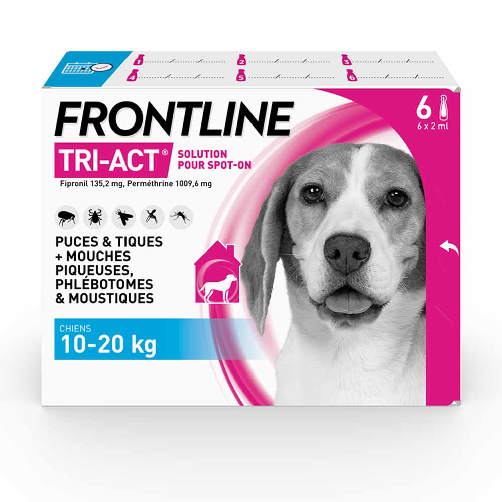Frontline Tri-act Dogs 10 / 6 Pipettes / 6 Pipettes de 1ml