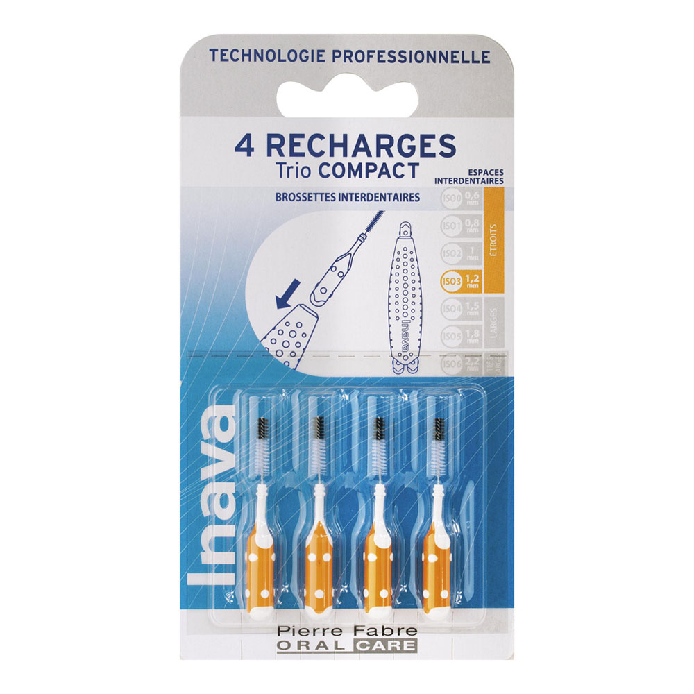 Inava 1.2mm Toothbrush Refills Orange x4