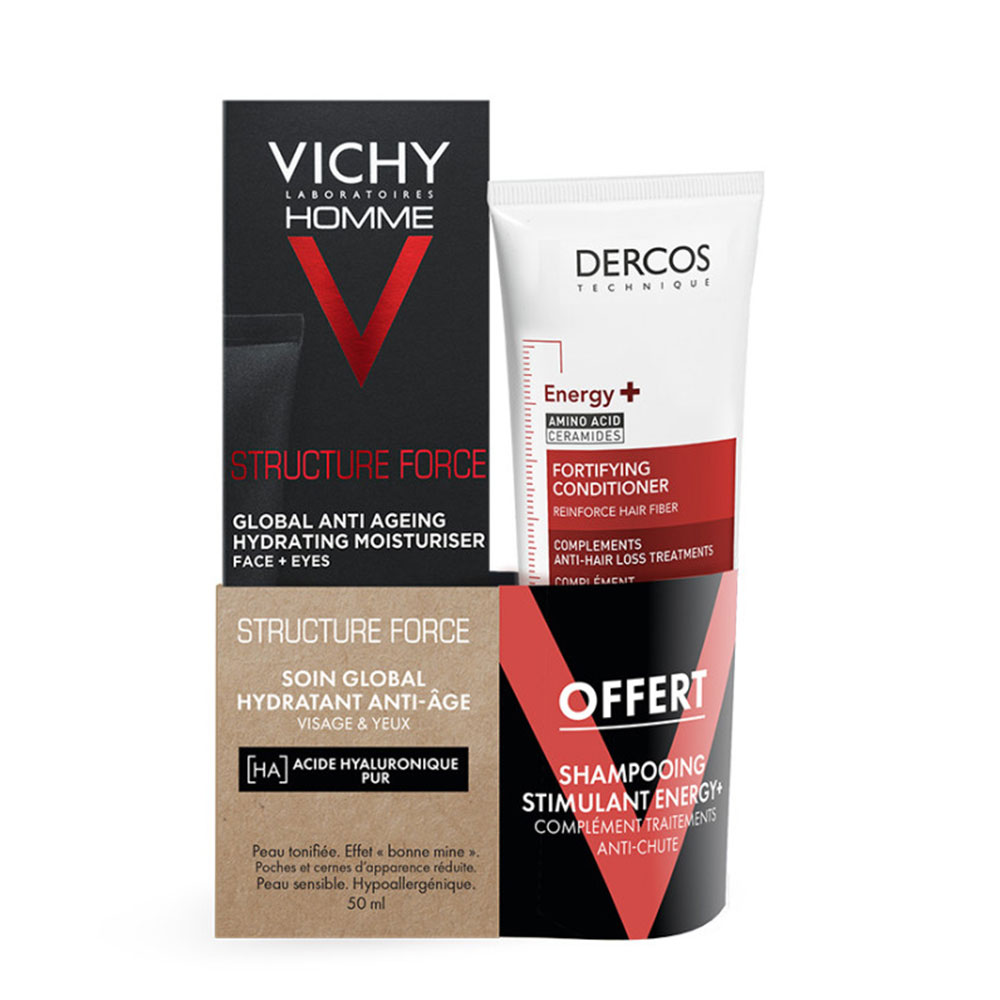 Vichy Man Global Hydrating Care + Stimulating Energy+ Shampoo Set 100 ml