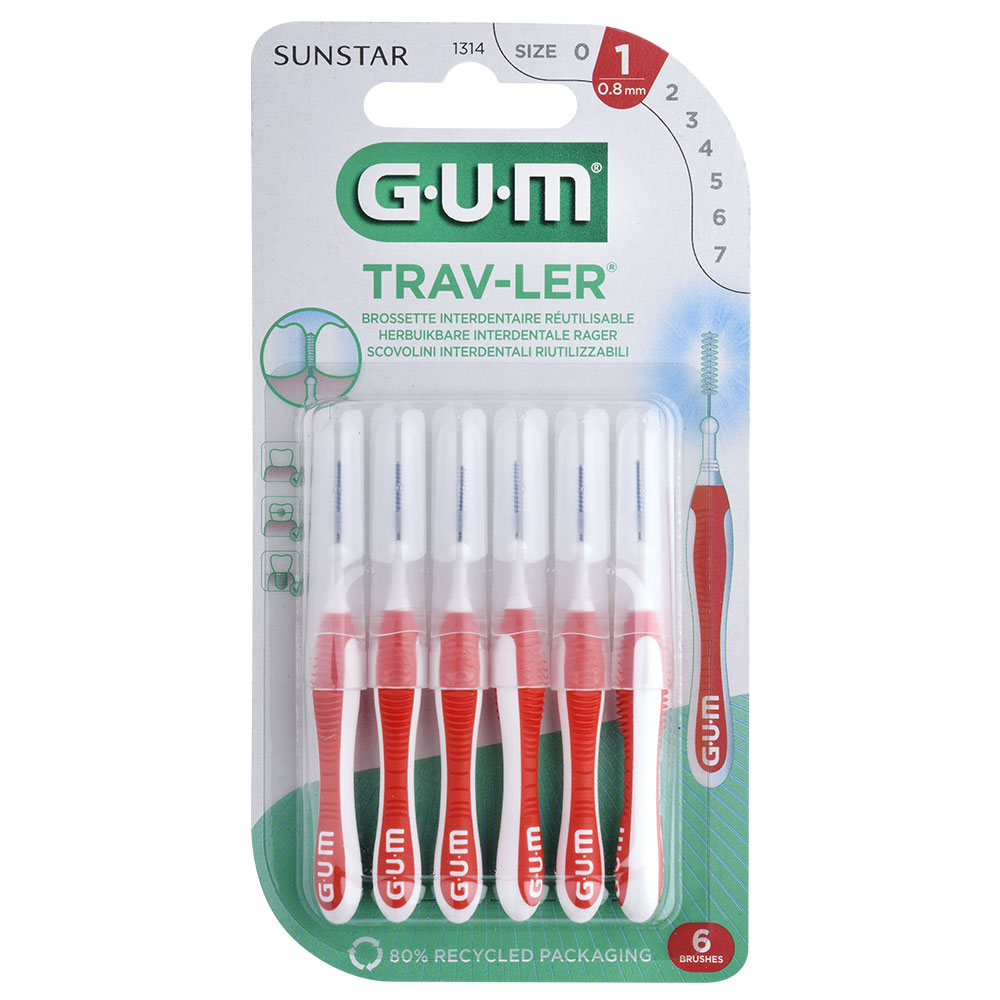 Gum Trav-ler Brushes 1314 Trav-ler 4 Brushes 0.8mm x6
