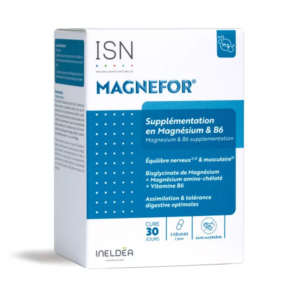 Ineldea Santé Naturelle Magnefor nervousness and muscle fatigue 90 capsules