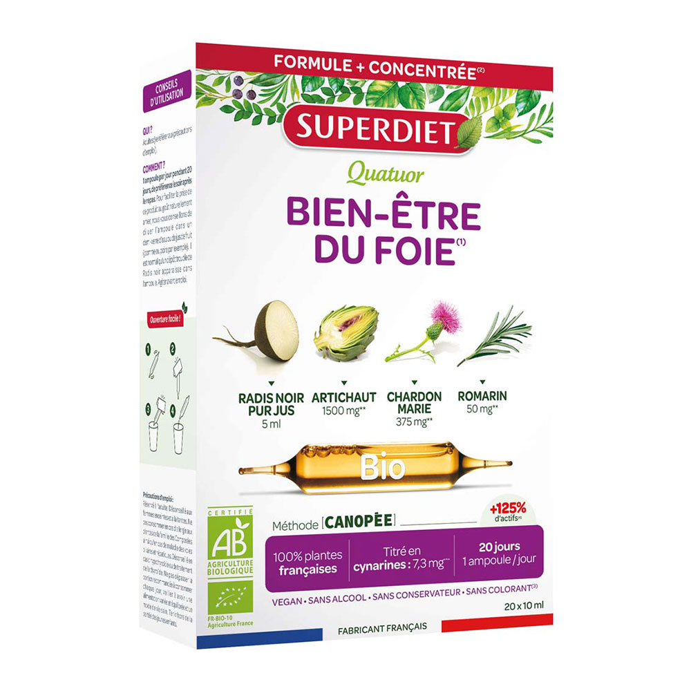 Superdiet Liver Wellbeing Organic Quartet 20 ampoules