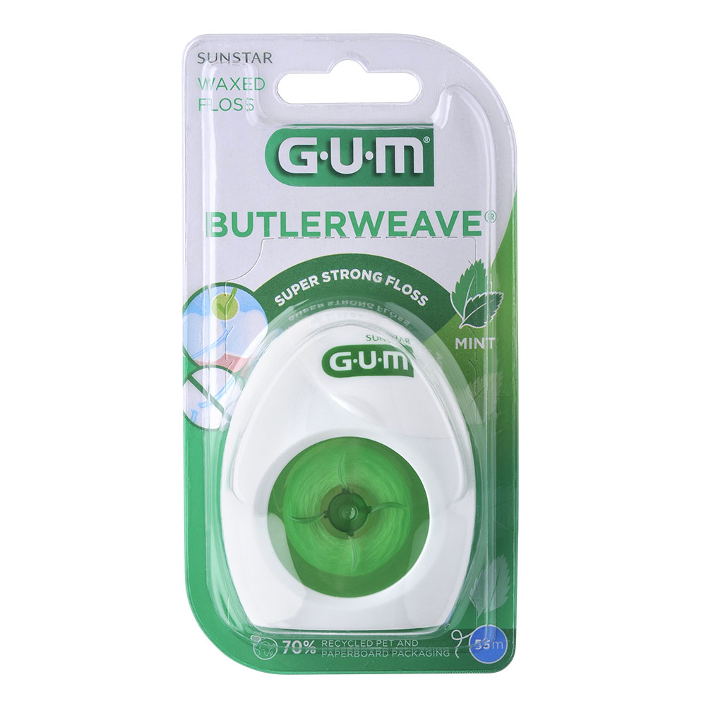 Gum Butlerweave Dental Floss Waxed Mint 55m