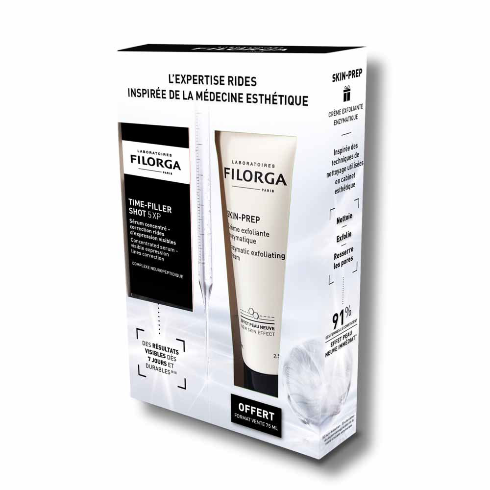 Filorga Time-Filler 5XP Wrinkle Correction Serum + Skin-Prep Exfoliating Cream Gift Set