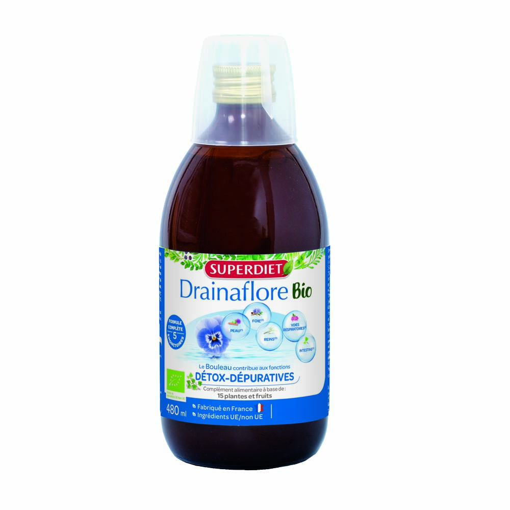 Superdiet Drainaflore organic detox and purifying 480 ml