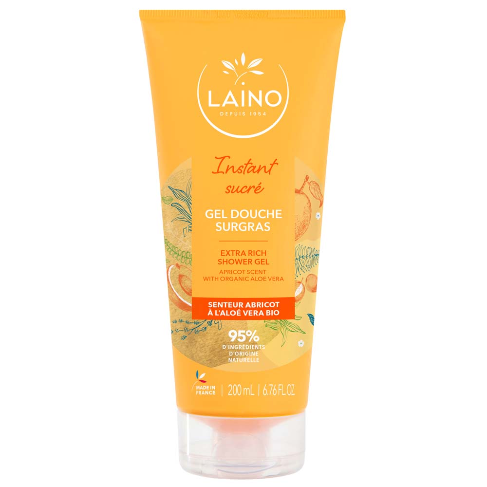 Laino Ultra-Rich Moisturizing Shower Gel Organic Aloe Vera Apricot 200ml