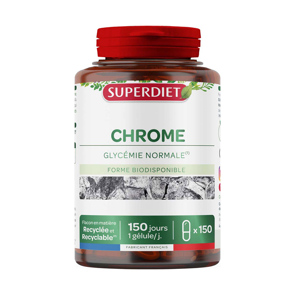 Superdiet Chrome supports normal blood glucose levels 150 capsules