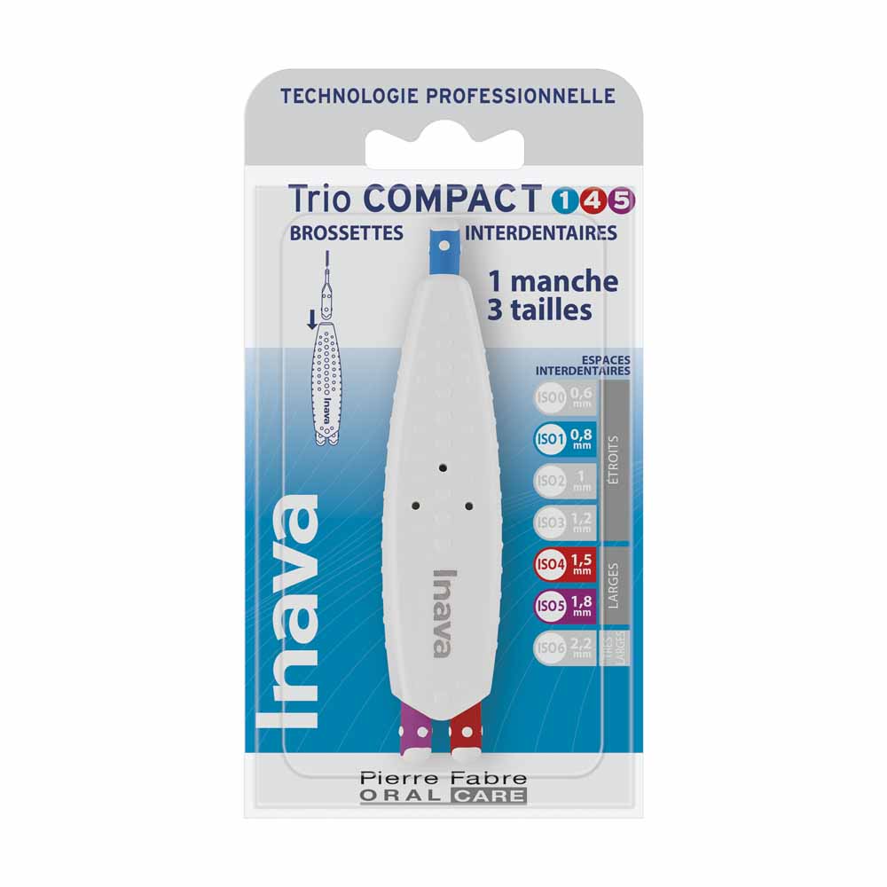 Inava Compact interdental brushes trio 0.8mm - 1.5mm - 1.8mm