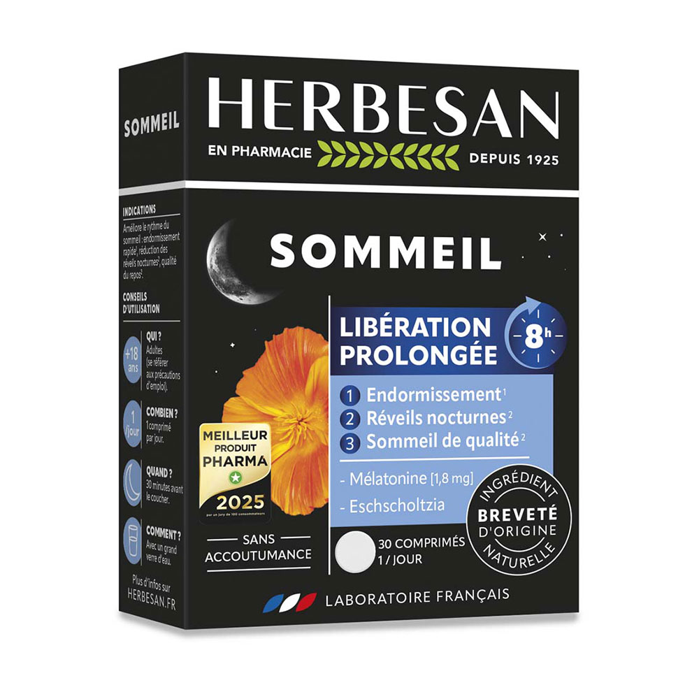 Herbesan Sleep Sommeil Libération Prolongée 30 tablets