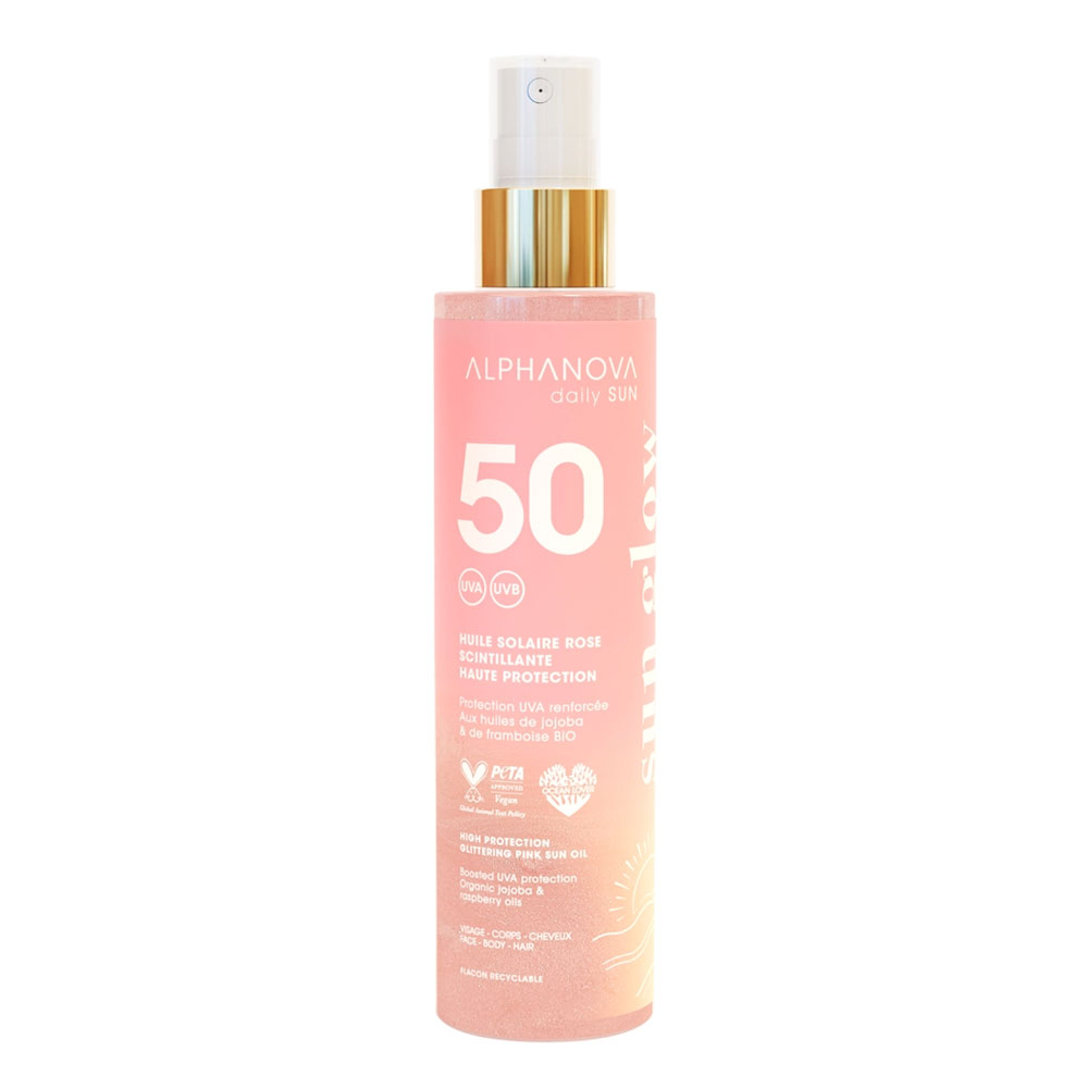 Alphanova Daily Sun Shimmering rose sun oil SPF50 125 ml