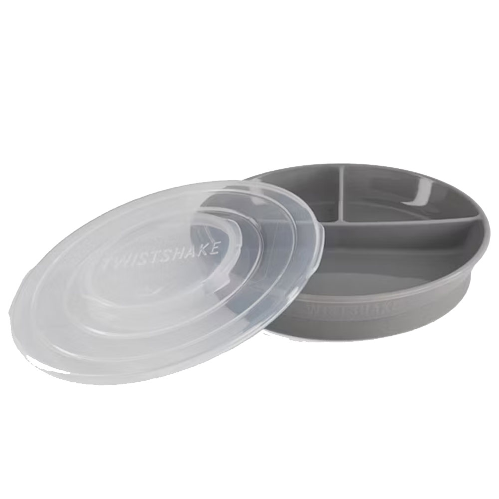 Twistshake Compartmentalised plate 6 months and cover 210ml + 2 x 90ml