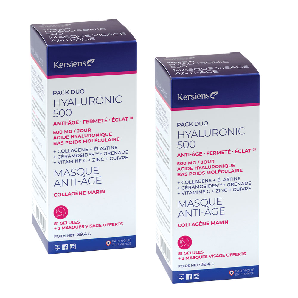 Kersiens Hyaluronic 500 2x 81 capsules + 2 free Face Masks