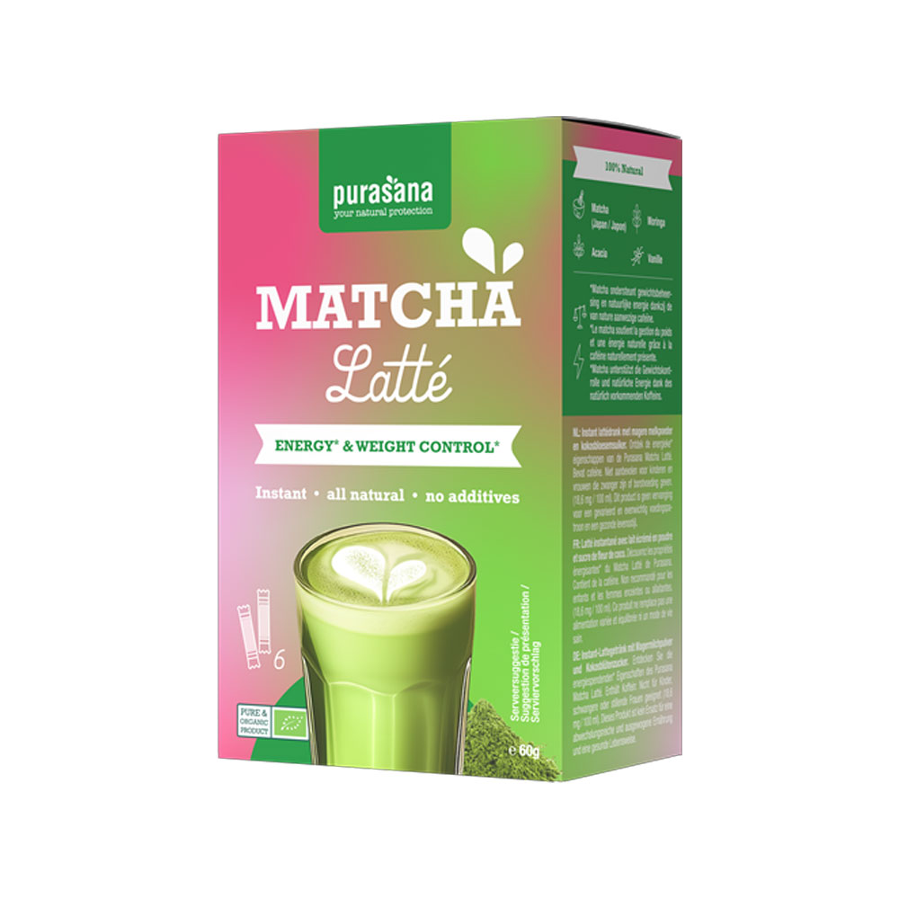 Purasana Instant matcha latte 6 x 10 g