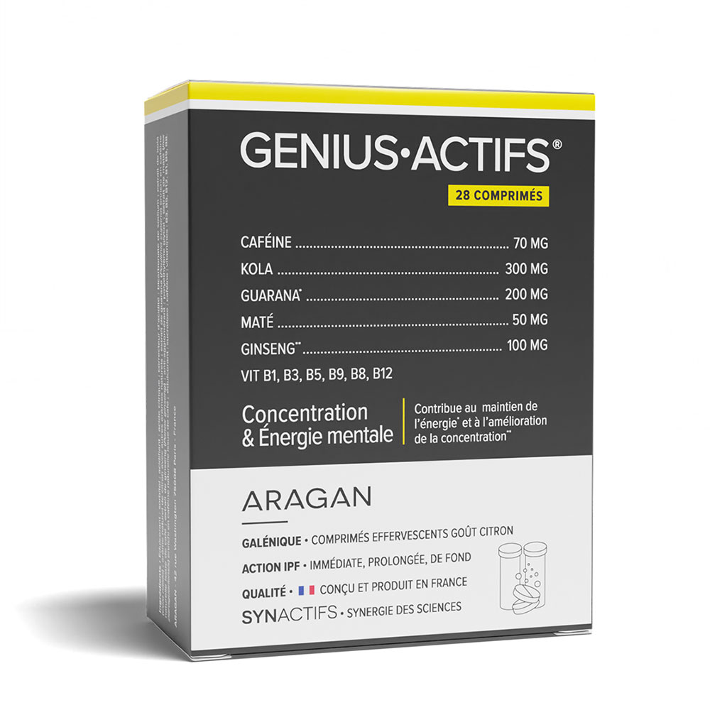 Aragan Synactifs GeniusActifs focus and mental energy 30 Comprimes