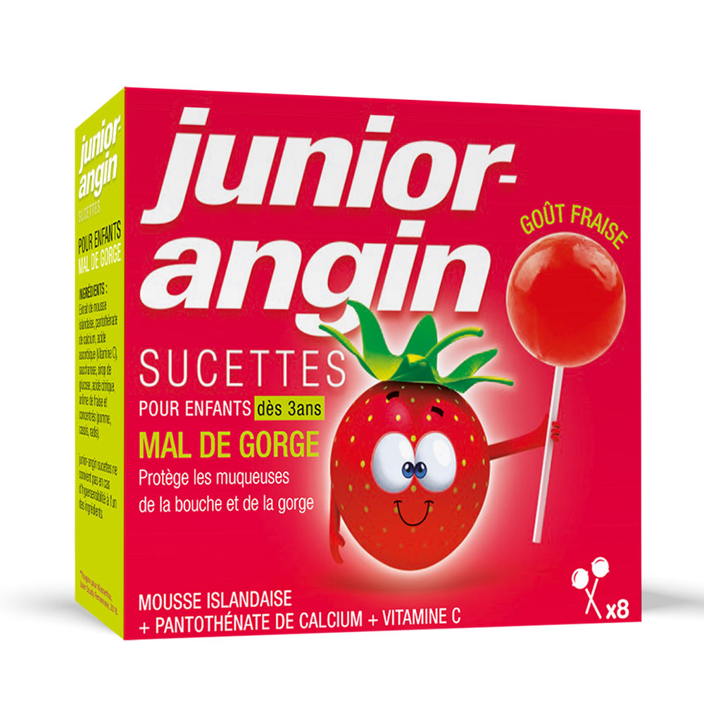 Melisana Pharma Junior throat lozenges STRAWBERRY TASTE 8 Lollipops
