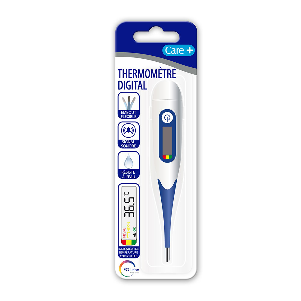 Care+ Digital thermometer with flexible, water-resistant tip x1