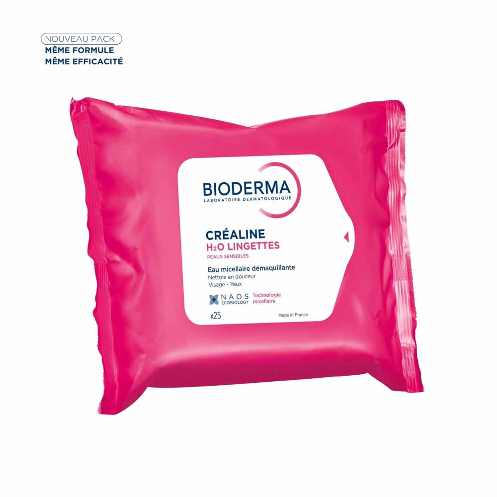 Bioderma Crealine Makeup removing wipes H2O x 25