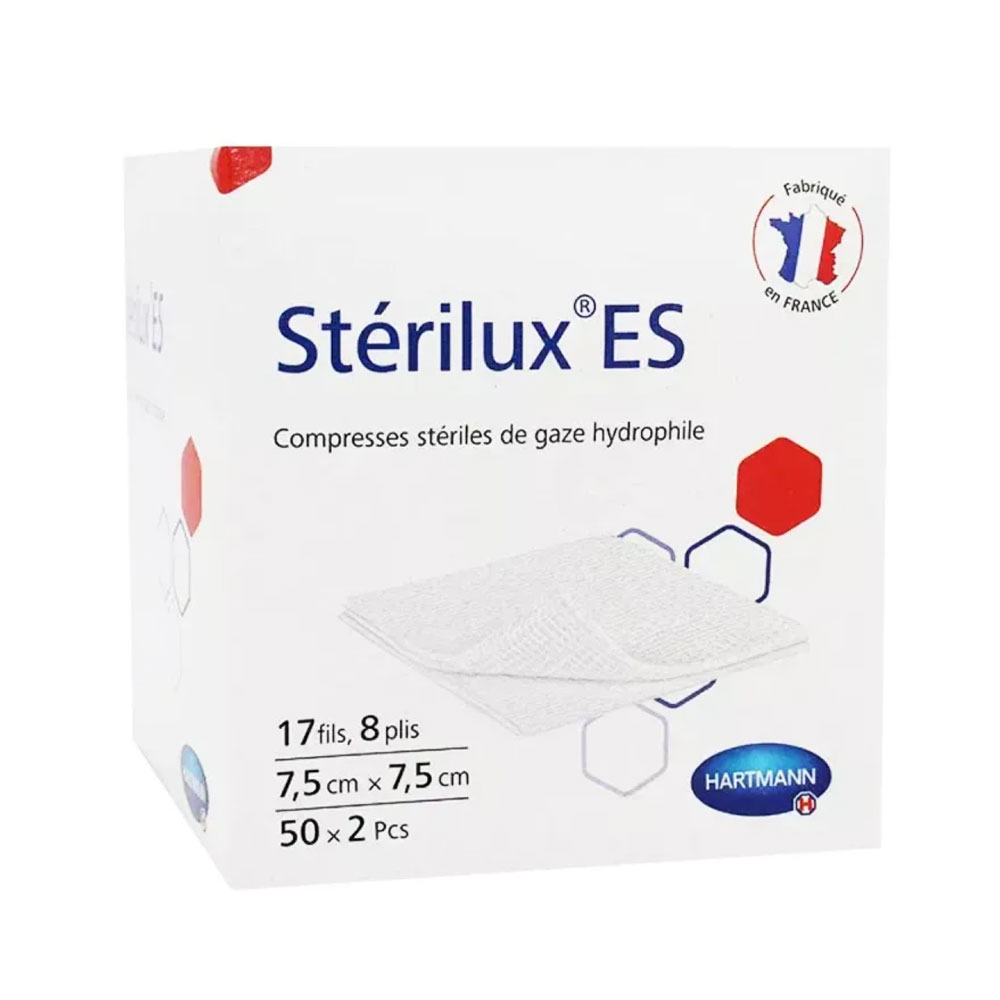 Hartmann Sterilux Sterile Non Woven Compresses 7.5x7.5cm 50 Sachets/2 Compresses Medicomp 7.5x7.5cm 50 Sachets De 2